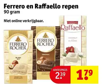 Kruidvat Ferrero en Raffaello repen 90 gram aanbieding