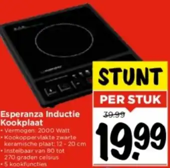 Vomar Voordeelmarkt Esperanza Inductie Kookplaat aanbieding