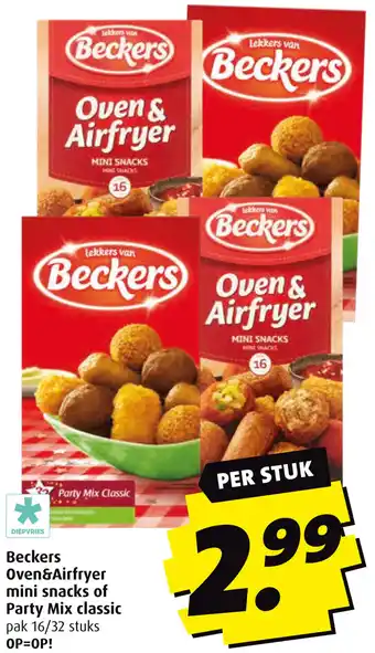 Boni Beckers Oven & Airfryer mini snacks of Party Mix classic aanbieding