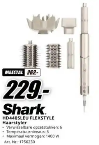 MediaMarkt Shark HD440SLEU FLEXSTYLE Haarstyler aanbieding