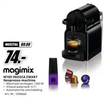 MediaMarkt magimix M105 INISSIA ZWART Nespresso-machine aanbieding