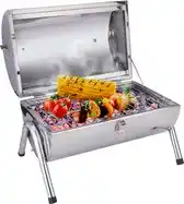 Bol.com BBQ Collection Houtskoolbarbecue - Cilinder - Chroom aanbieding