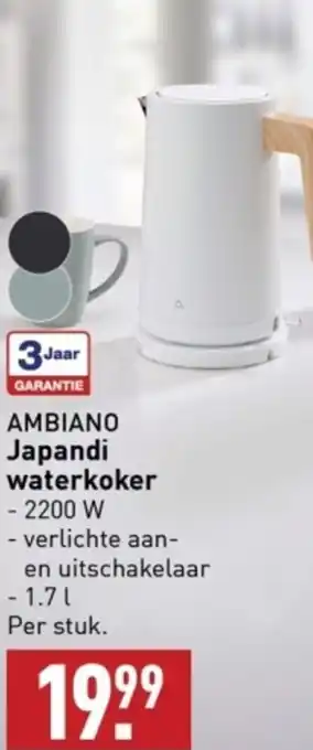 ALDI AMBIANO Japandi waterkoker aanbieding