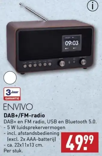 ALDI ENVIVO DAB+/FM-radio aanbieding