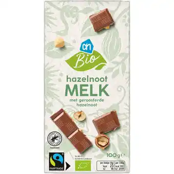 Albert Heijn AH Biologisch Reep hazelnoot melk aanbieding