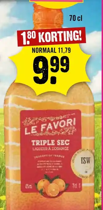 Dirck 3 TRIPLE SEC LIQUEUR À L'ORANGE 70 cl aanbieding