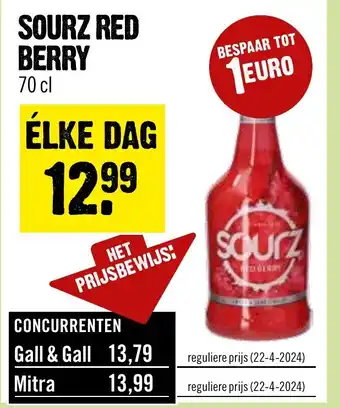 Dirck 3 SOURZ RED BERRY 70 cl aanbieding
