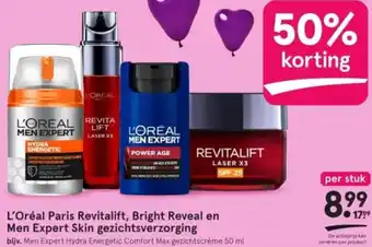 Etos L'Oréal Paris Revitalift, Bright Reveal en Men Expert Skin gezichtsverzorging aanbieding