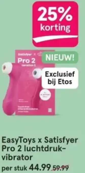 Etos EasyToys x Satisfyer Pro 2 luchtdrukvibrator aanbieding