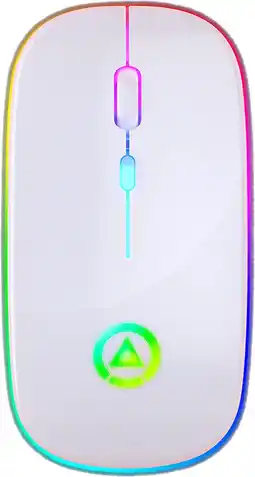 Bol.com Wireless Gaming mouse - Draadloze Gaming muis - Oplaadbare game muis - RGB - Led - Stille muis - Wit aanbieding