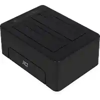 Amazon ACT Dual HDD Docking Station, USB 3.0 HDD Docking Station Voor 2,5/3,5 SATA HDD/SDD, Ondersteunt Offline Klonen, Back-Up Func aanbieding