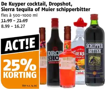 Poiesz De Kuyper cocktail, Dropshot, Sierra tequila of Muier schipperbitter aanbieding