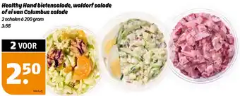 Poiesz Healthy Hand bietensalade, waldorf salade of ei van Columbus salade 200g aanbieding