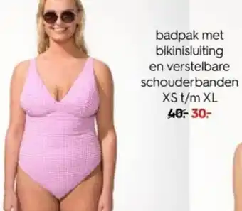 HEMA badpak met bikinisluiting en verstelbare schouderbanden XS t/m XL aanbieding