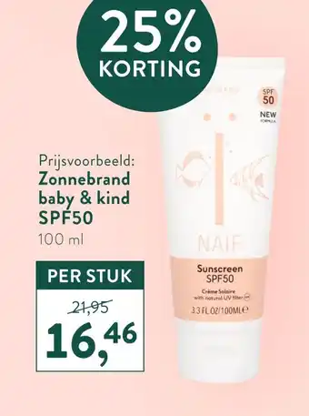 Holland & Barrett Zonnebrand baby & kind spe50 100 ml aanbieding