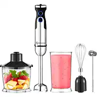 Bol.com Kitchenwell 5-in-1 Staafmixer Set - 1200W - 21 snelheden - Inclusief Hakmolen Maatbeker & Melkopschuimer - RVS aanbieding