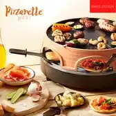 Bol.com Emerio PO-113255.4 - Pizzarette 3-IN-1 - 6 Persoons - Pizzarette Zwitserse Raclette en Grill - Geïsoleerde bak spatels - 6 pa aanbieding