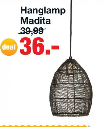 Budget Home Store Hanglamp Madita 20x25cm zwart goud aanbieding