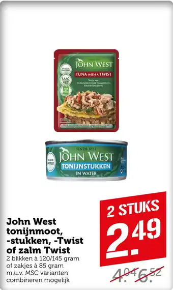 Coop John West tonijnmoot, -stukken, -Twist of zalm Twist aanbieding