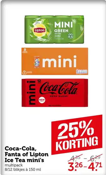 Coop Coca-Cola, Fanta of Lipton Ice Tea mini's aanbieding