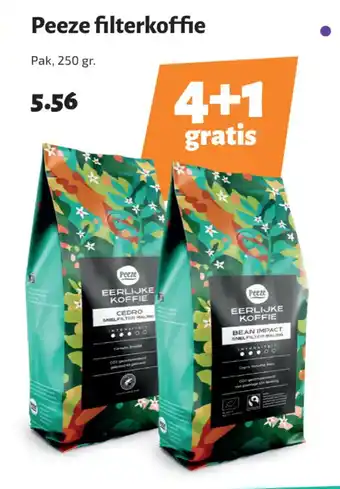 Max Havelaar Peeze Filterkoffie Pak 250 gr aanbieding