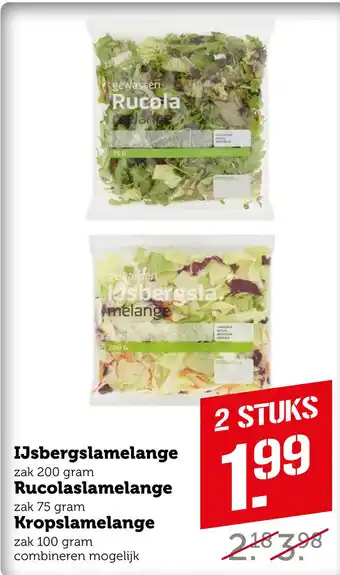 Coop IJsberg-, rucola-, of kopslamelange aanbieding