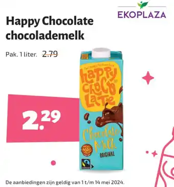 Max Havelaar Happy Chocolate chocolademelk Pak. 1 liter aanbieding