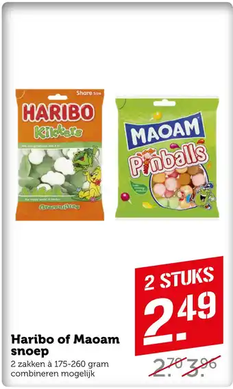 Coop Haribo of Maoam snoep aanbieding