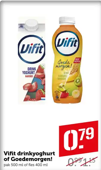 Coop Vifit drinkyoghurt of Goedemorgen! aanbieding