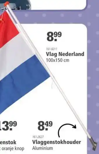 Marskramer Vlag Nederland 100 x 150 cm aanbieding