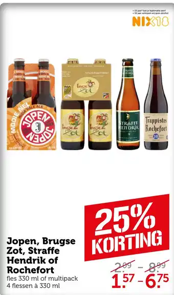 Coop Jopen, Brugse Zot, Straffe Hendrik of Rochefort aanbieding