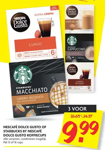 Dekamarkt NESCAFÉ DOLCE GUSTO OF STARBUCKS BY NESCAFÉ DOLCE GUSTO KOFFIECUPS aanbieding