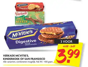 Dekamarkt VERKADE MCVITIE'S, KINDERKOEK OF SAN FRANSISCO aanbieding