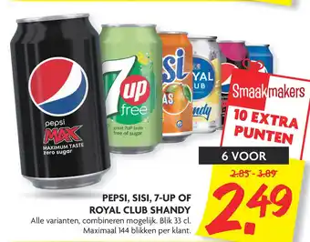 Dekamarkt PEPSI, SISI, 7-UP OF ROYAL CLUB SHANDY aanbieding