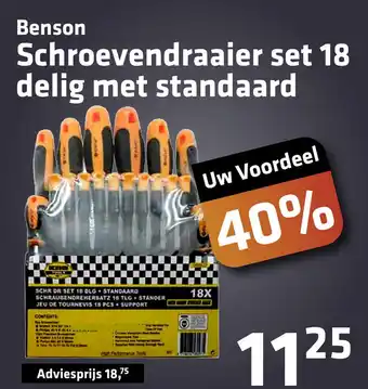 De voordeelmarkt Benson Schroevendraaier set 18 delig met standaard aanbieding