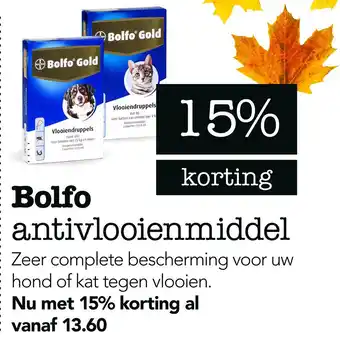 Dierspecialist Bolfo antivlooienmiddel aanbieding