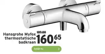 GAMMA Hansgrohe Myfox thermostatische badkraan aanbieding