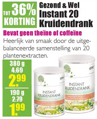 Gezond & Wel Gezond & Wel Instant 20 Kruidendrank Gez aanbieding