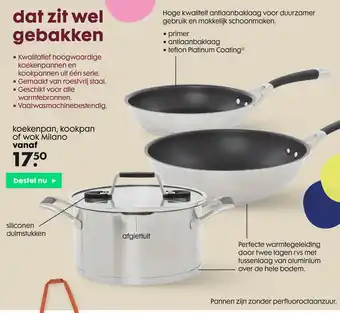 HEMA Koekenpan, kookpan of wok Milano aanbieding