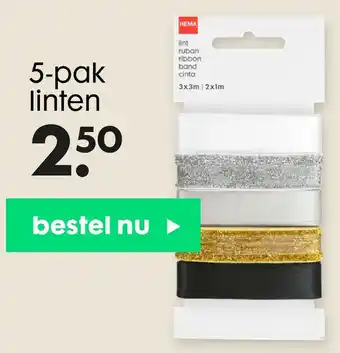 HEMA 5-pak linten aanbieding