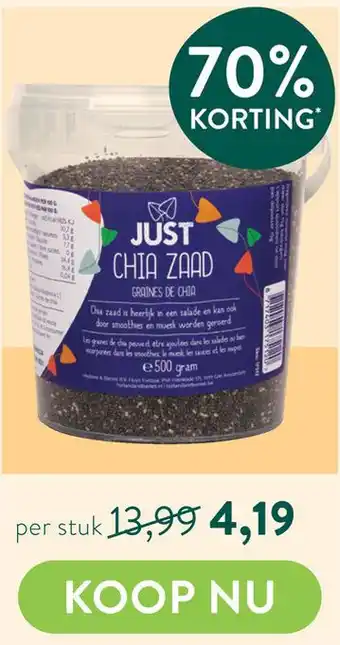 Holland & Barrett Chia Zaad aanbieding