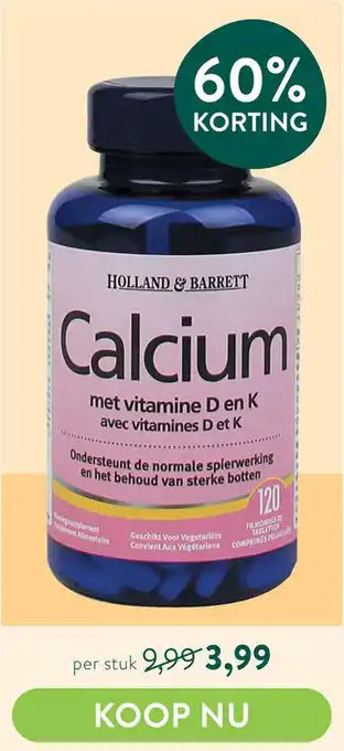 Holland & Barrett Calcium aanbieding