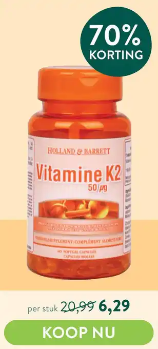 Holland & Barrett Vitamine K2 aanbieding