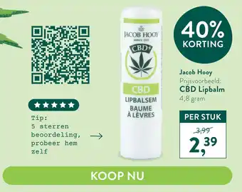 Holland & Barrett CBD Lipbalm aanbieding