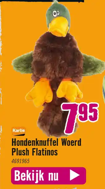 Hornbach Hondenknuffel Woerd Plush Flatinos 4691965 aanbieding