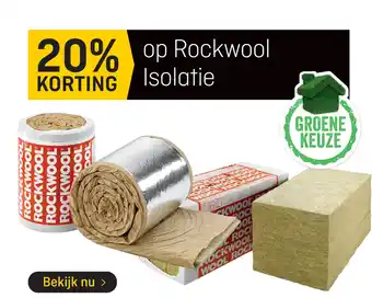 Hubo 20% korting op Rockwool Isolatie aanbieding