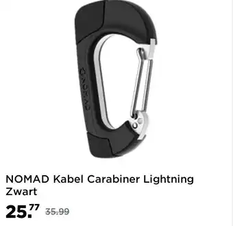 MediaMarkt NOMAD Kabel Carabiner Lightning Zwart aanbieding