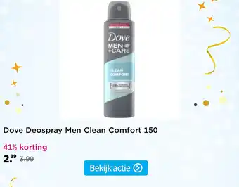 Plein.nl Dove Deospray Men Clean Comfort 150 aanbieding