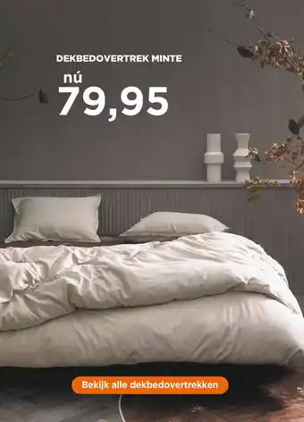 TotaalBED DEKBEDOVERTREK MINTE aanbieding