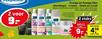 Trekpleister Kneipp en Kneipp Men douchegel, -creme, -foam en scrub aanbieding